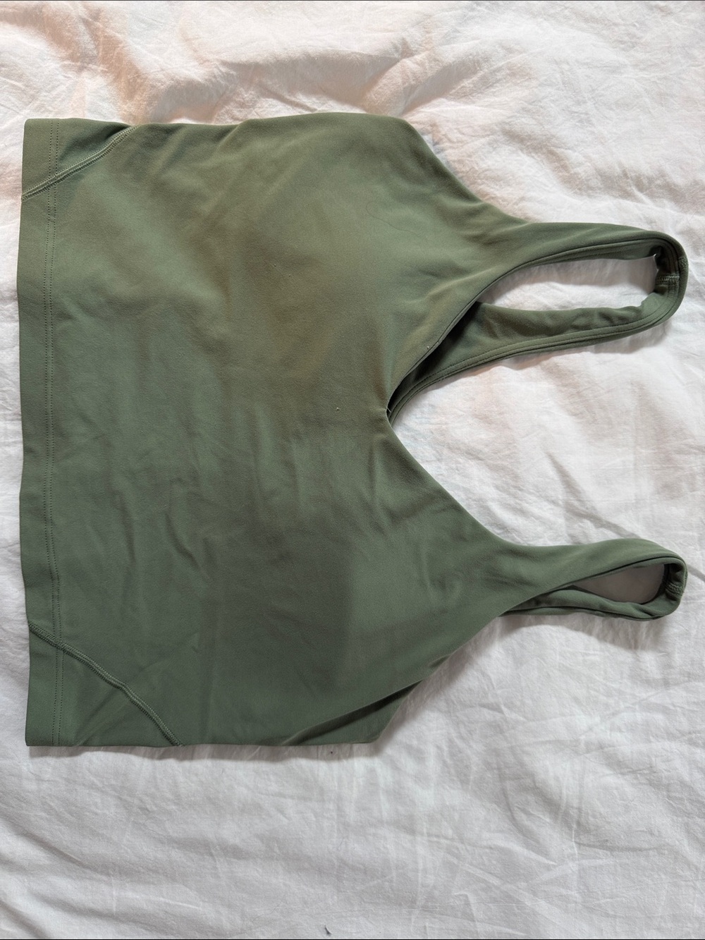 lululemon athletica Sage Green Built-in Cropped Bra Top Size 6/8